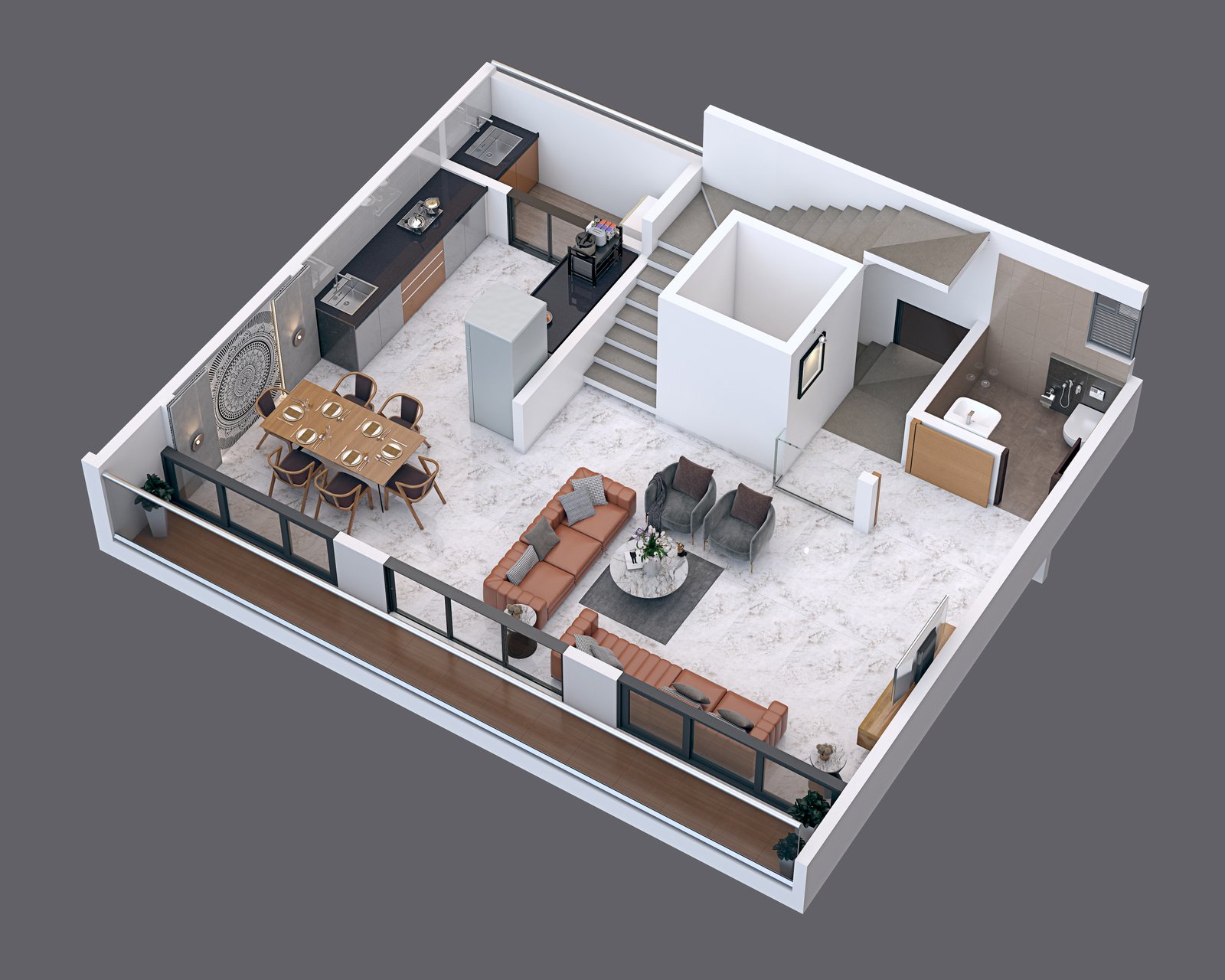 First floor open plan living, kitchen and dining