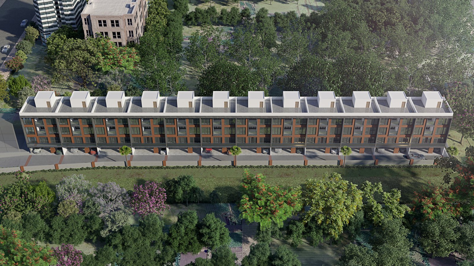 Aerial view of the entire project